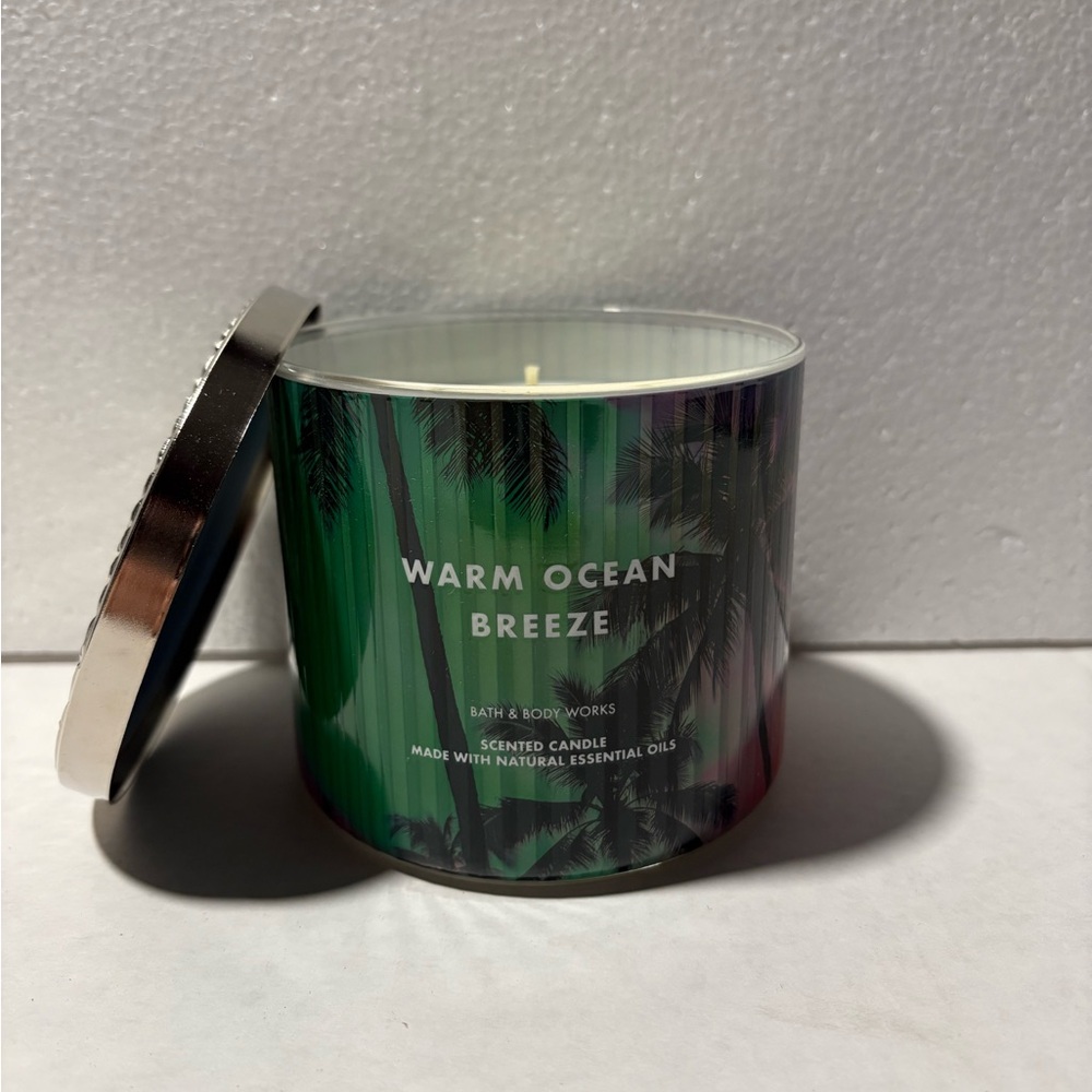 Bath & Body Works Warm Ocean Breeze Candle - Green and Black